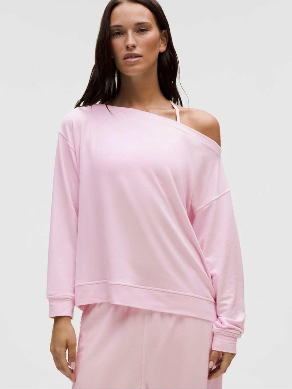 Lululemon Becalm Oversized Boatneck Shirt Pink